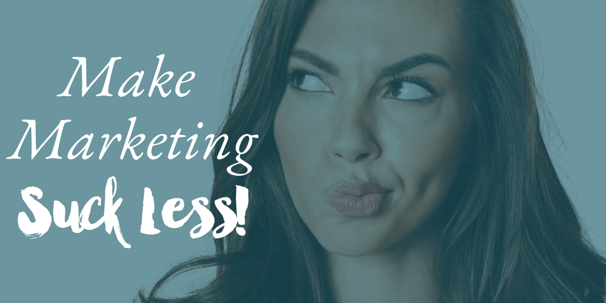 Woman Grimacing Looking at Making Marketing Suck Less